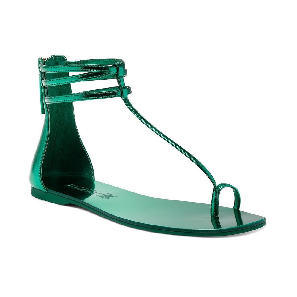 INC Womens Cebrena Green Toe Loop Ankle Strap Thong Evening Sandals Shoes NWT